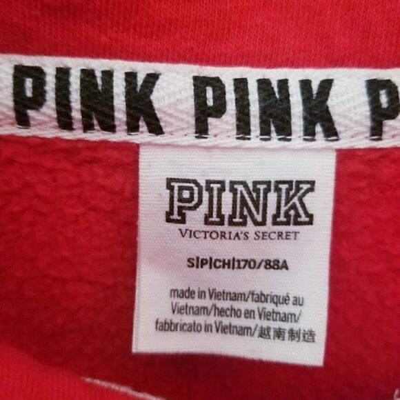 Pink Victoria Secret partial Zip up Hoodie Small - Picture 3 of 3